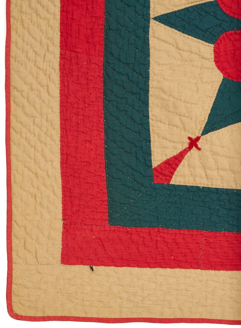 Lot 222: Southern “King David’s Crown” Pattern Quilt, Signed and Dated