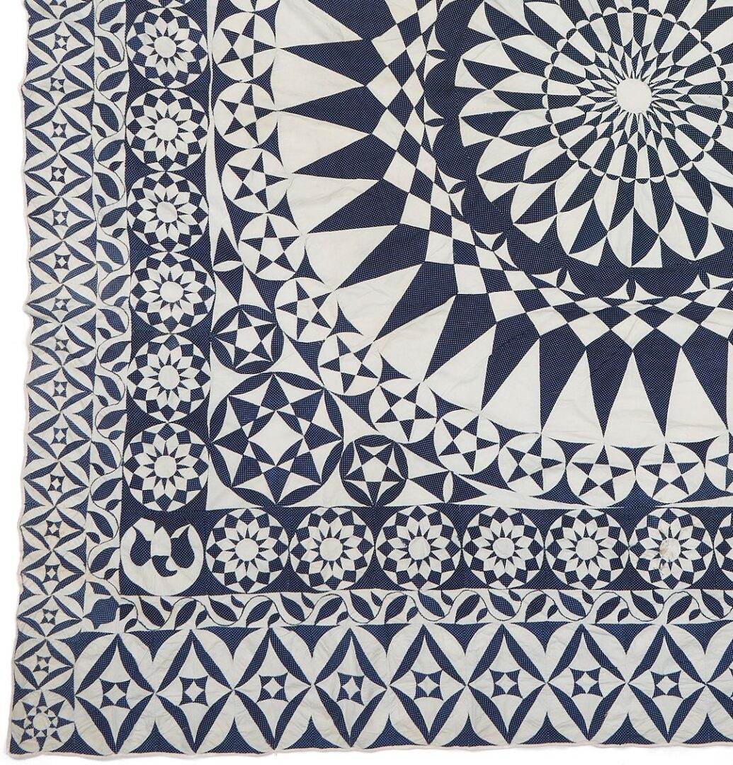 Lot 226: Exhibited Blue & White Patriotic Medallion Quilt Top