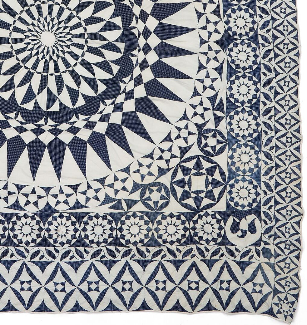 Lot 226: Exhibited Blue & White Patriotic Medallion Quilt Top