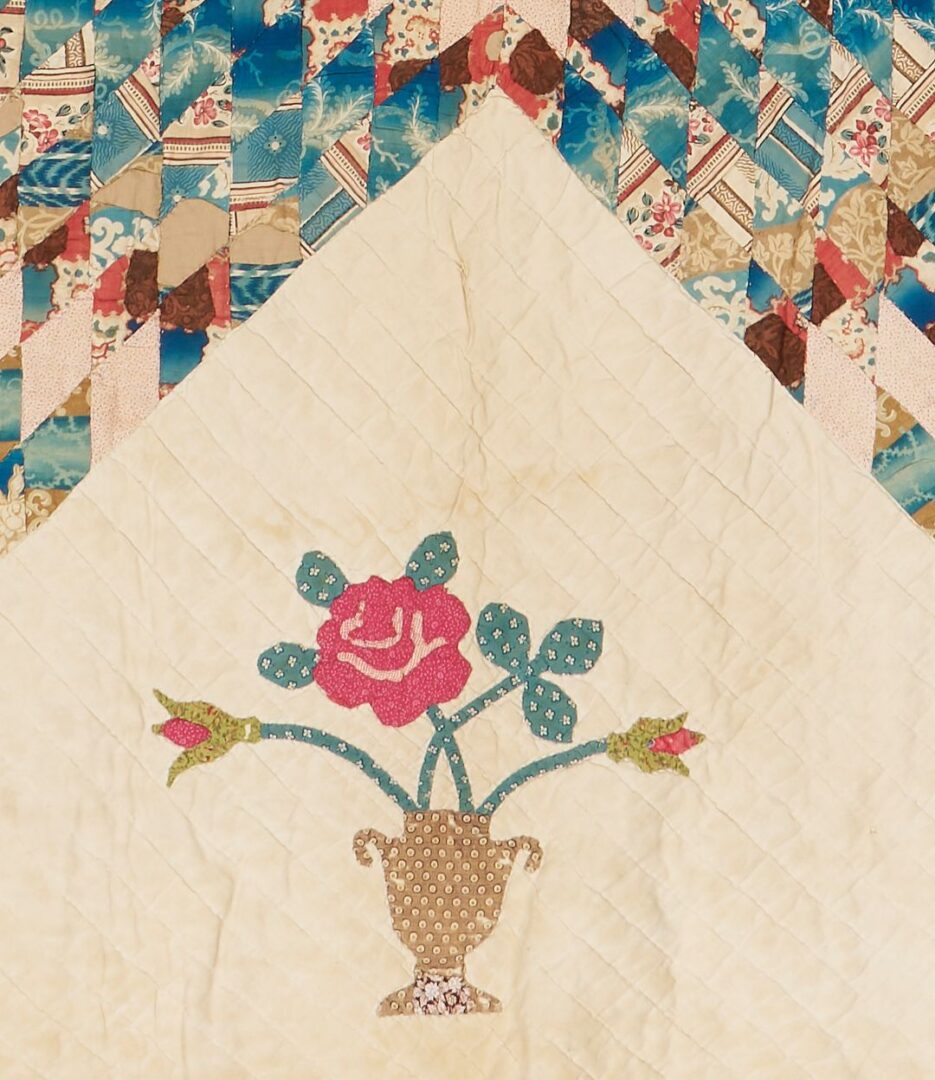 Lot 227: Exhibited Patriotic Quilt, Colorful Medallion Star with Eagles