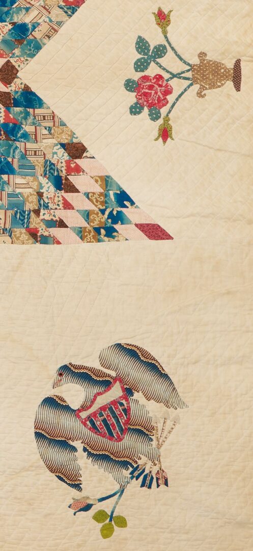 Lot 227: Exhibited Patriotic Quilt, Colorful Medallion Star with Eagles