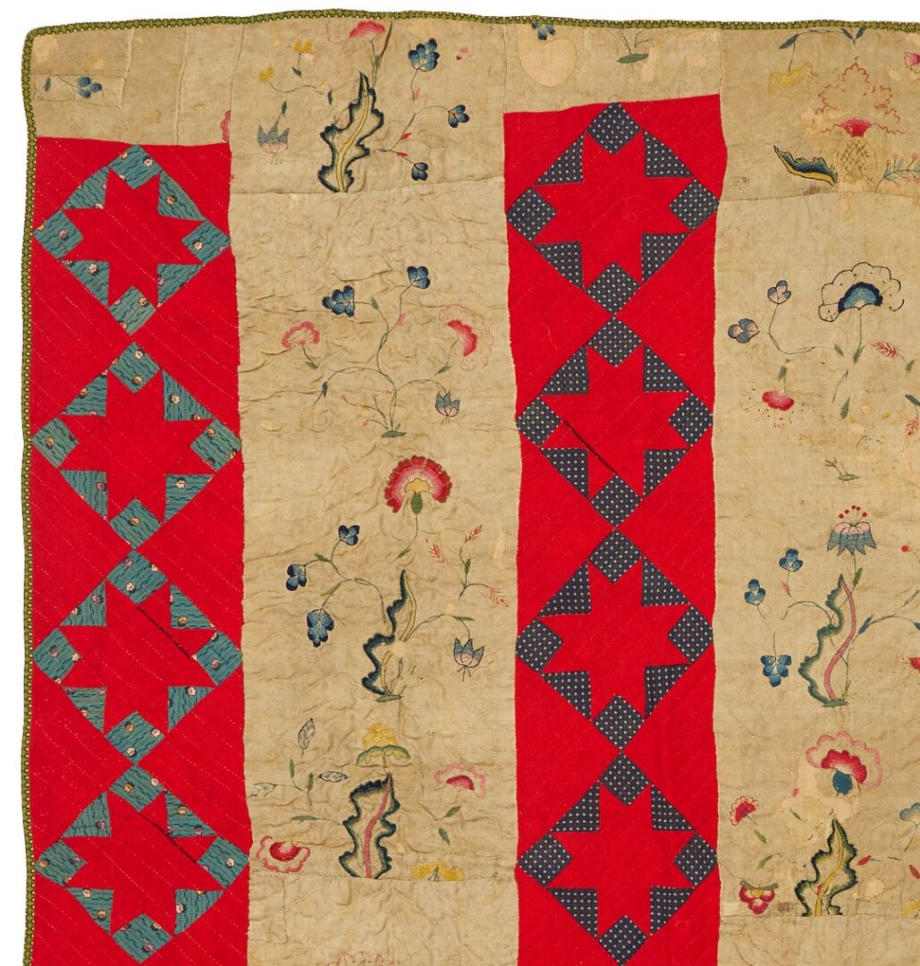 Lot 228: Touching Stars Variant Quilt, Exhibited