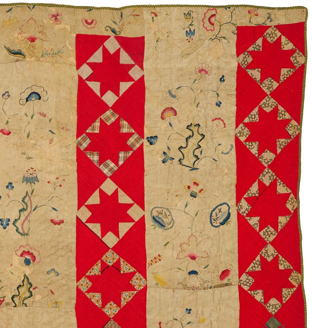 Lot 228: Touching Stars Variant Quilt, Exhibited