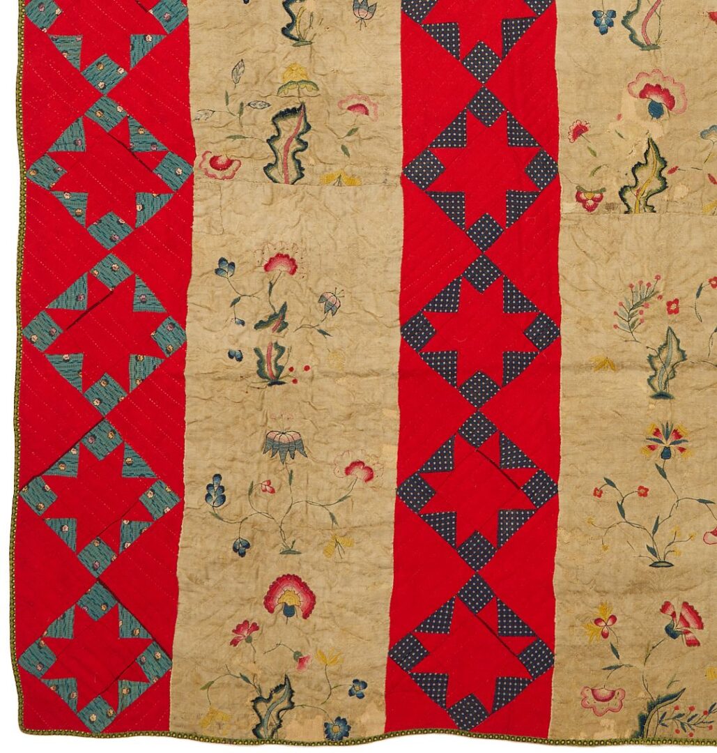 Lot 228: Touching Stars Variant Quilt, Exhibited