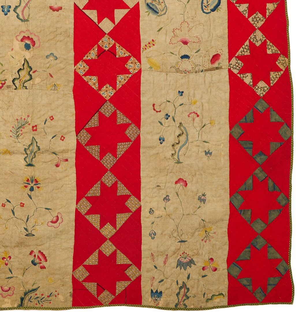 Lot 228: Touching Stars Variant Quilt, Exhibited