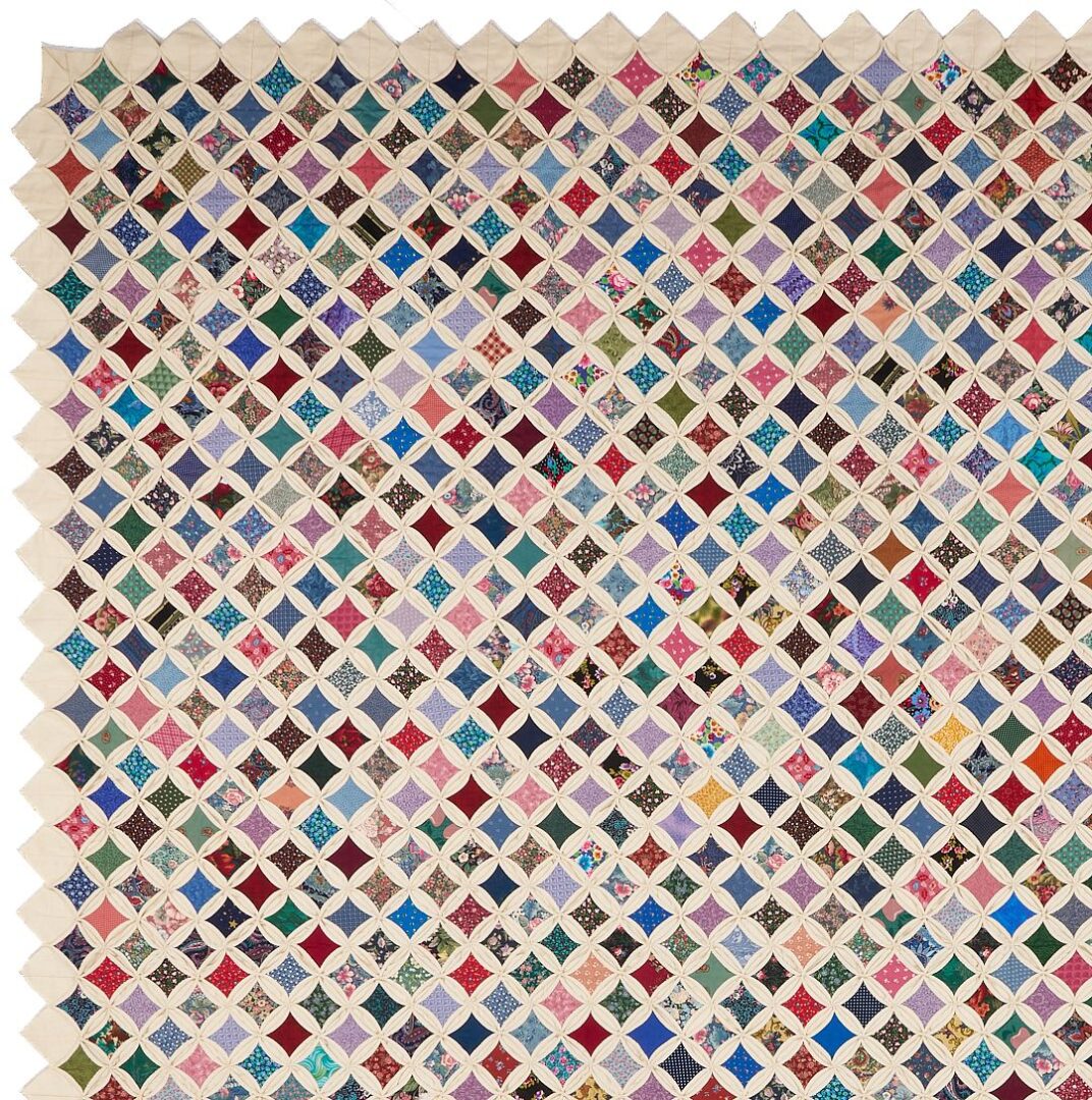 Lot 229: Thousand Lights of Life or Cathedral Window Quilt