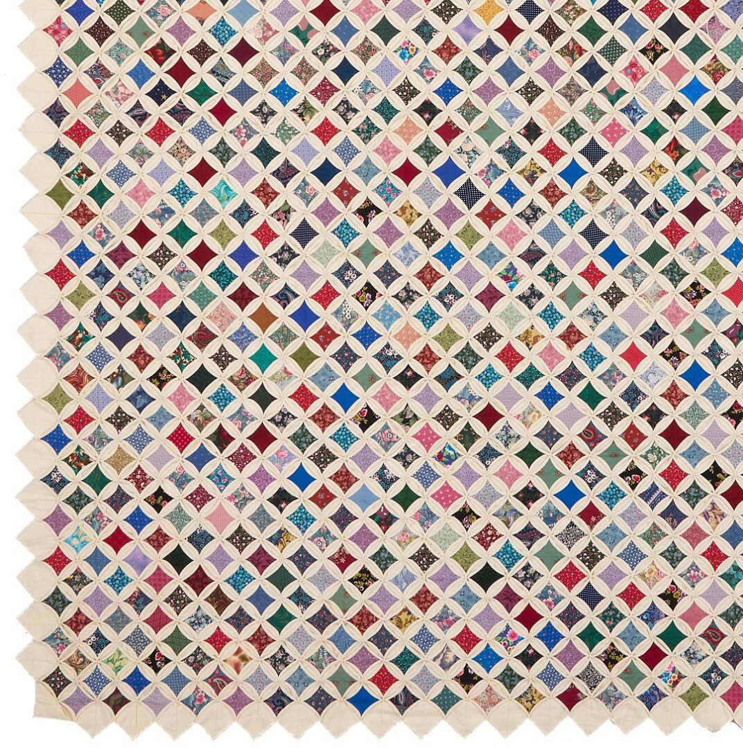 Lot 229: Thousand Lights of Life or Cathedral Window Quilt
