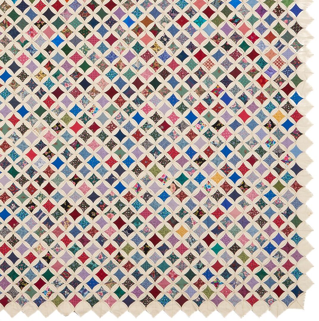 Lot 229: Thousand Lights of Life or Cathedral Window Quilt