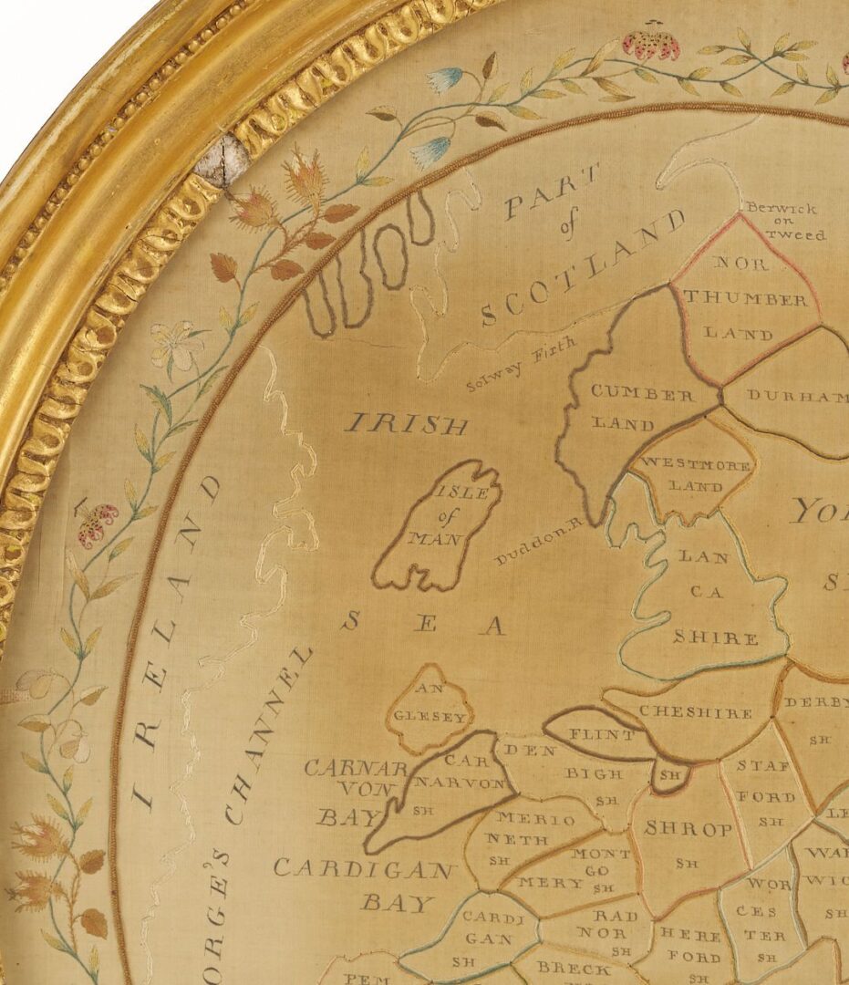 Lot 232: British Schoolgirl Silk Needlework Map