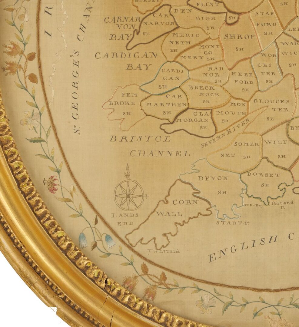 Lot 232: British Schoolgirl Silk Needlework Map