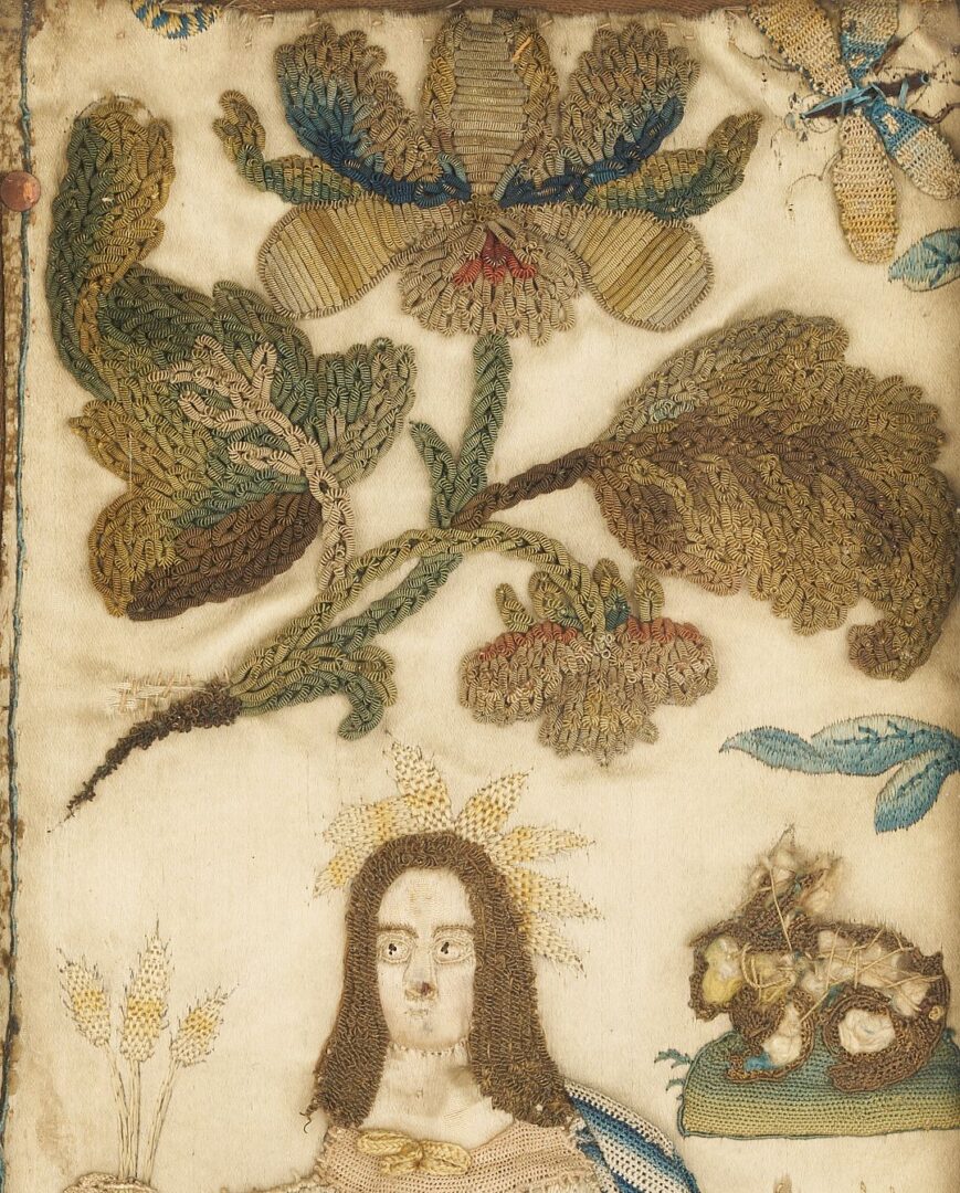 Lot 233: Pair 17th C. Silk Stumpwork Pictures