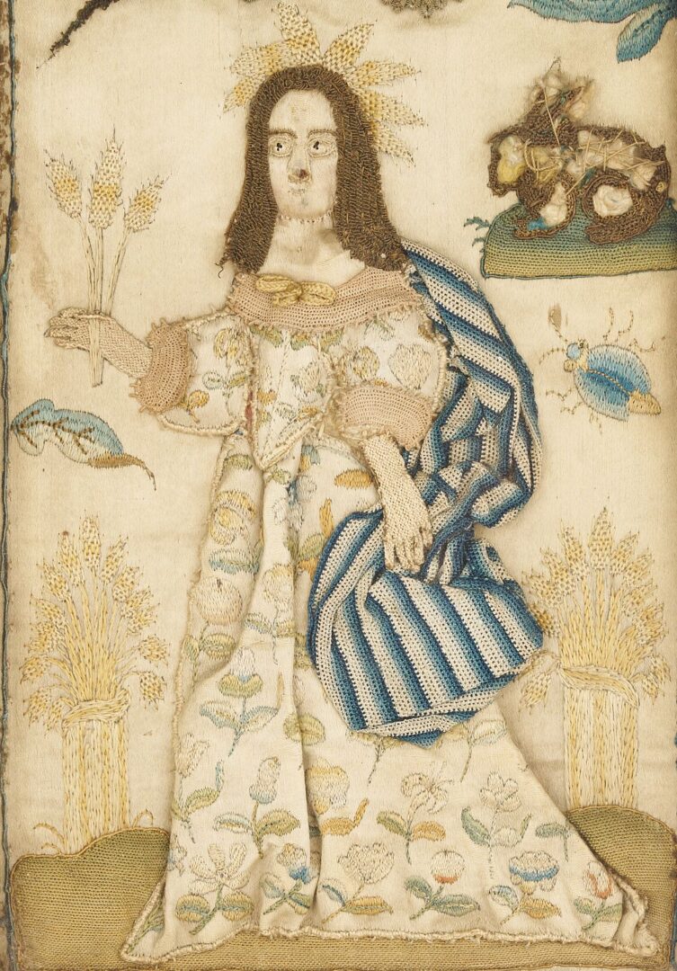 Lot 233: Pair 17th C. Silk Stumpwork Pictures