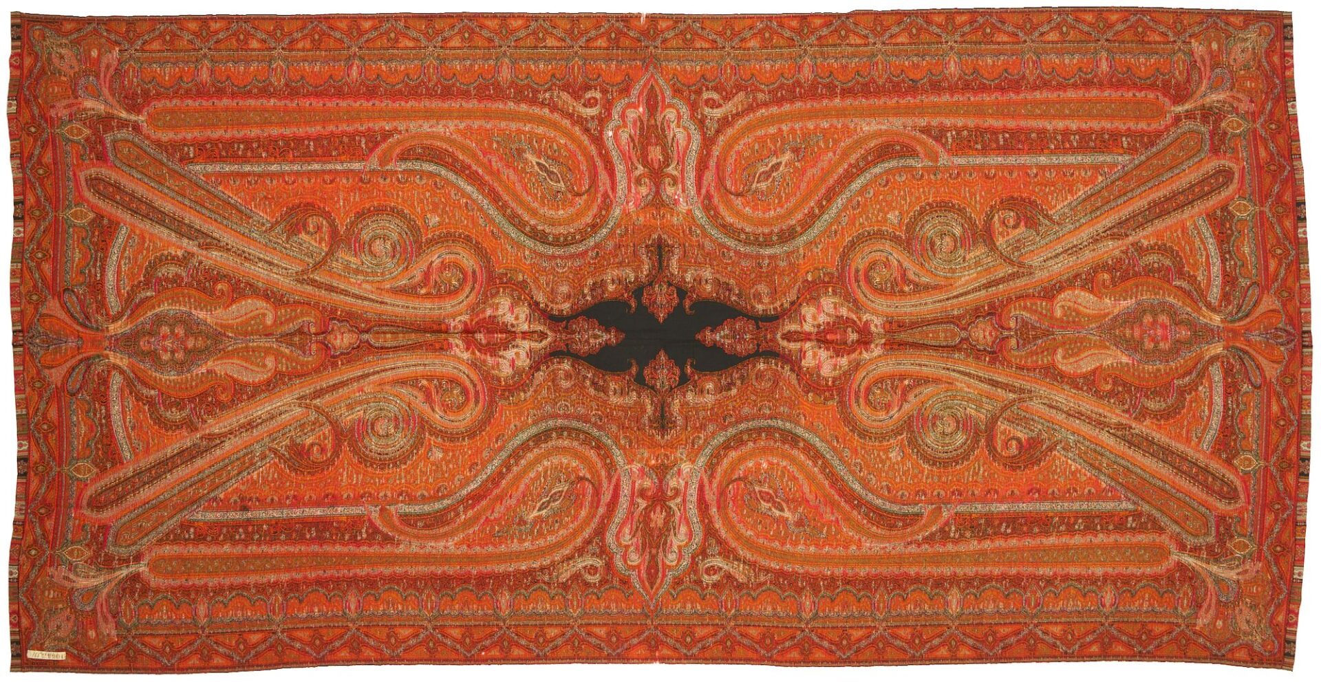 Lot 236: Antique Indian Kashmir Shawl & Metallic Embroidered Textile