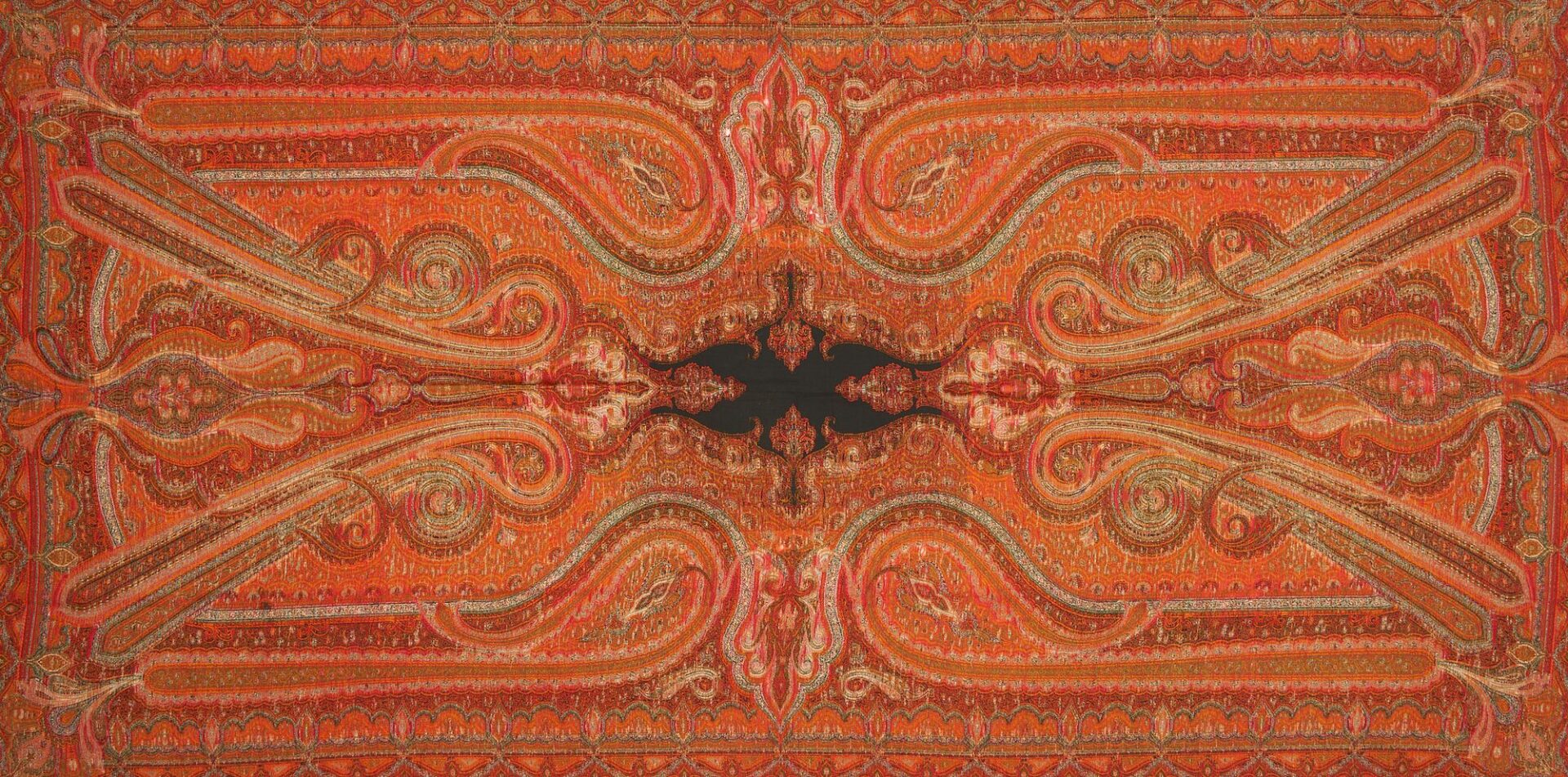 Lot 236: Antique Indian Kashmir Shawl & Metallic Embroidered Textile