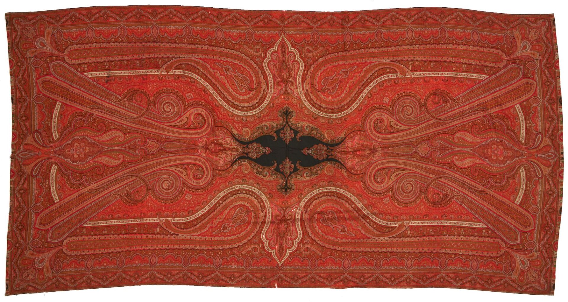 Lot 236: Antique Indian Kashmir Shawl & Metallic Embroidered Textile