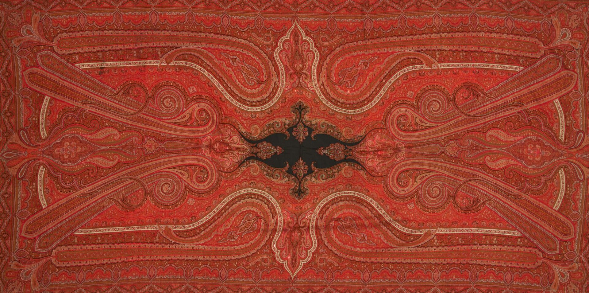 Lot 236: Antique Indian Kashmir Shawl & Metallic Embroidered Textile