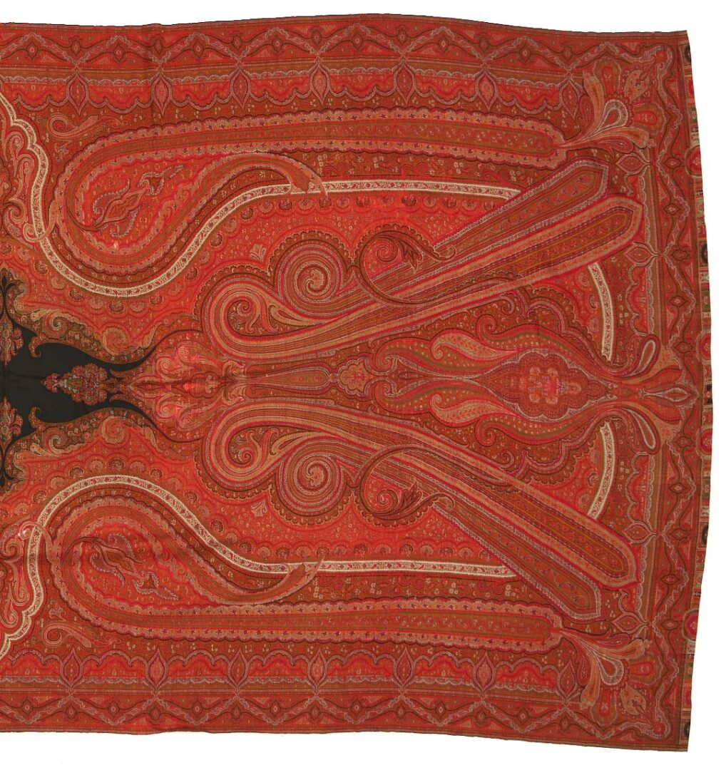 Lot 236: Antique Indian Kashmir Shawl & Metallic Embroidered Textile