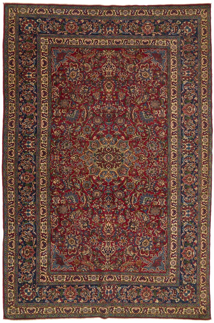 Lot 241: Persian Kashan Pictorial Vase Rug, 6 ft. x 9 ft.