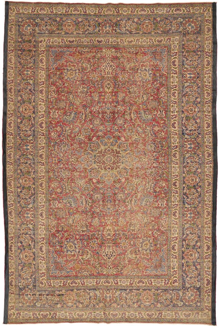 Lot 241: Persian Kashan Pictorial Vase Rug, 6 ft. x 9 ft.