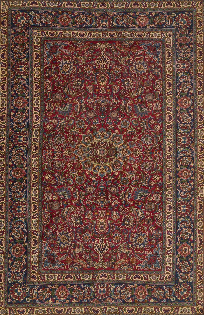 Lot 241: Persian Kashan Pictorial Vase Rug, 6 ft. x 9 ft.