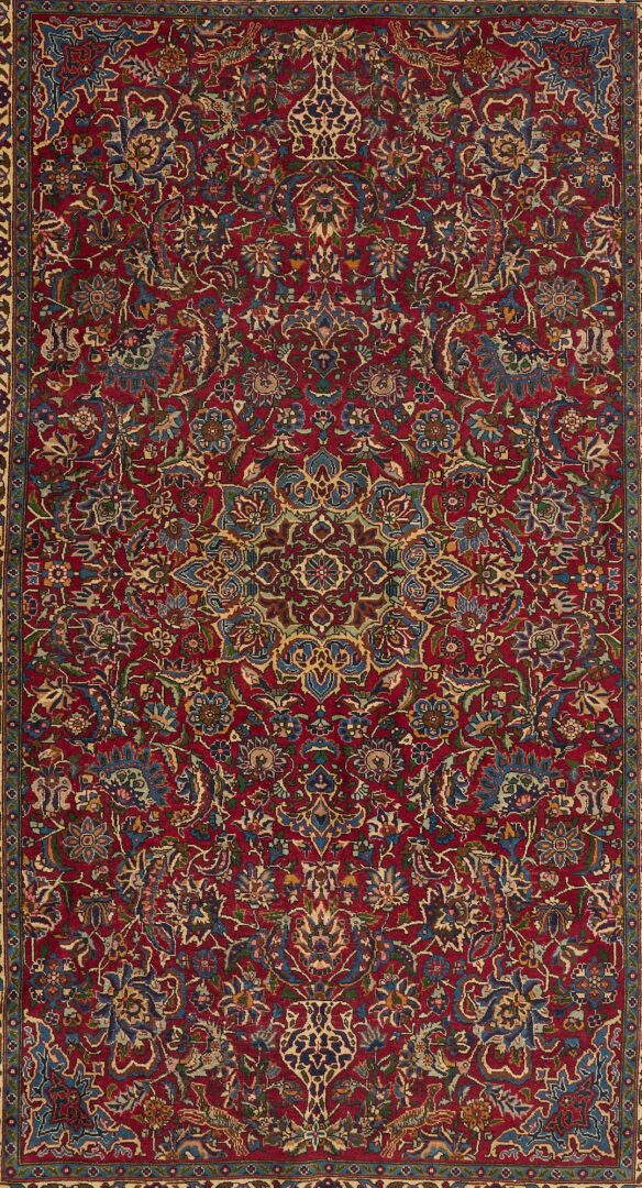 Lot 241: Persian Kashan Pictorial Vase Rug, 6 ft. x 9 ft.