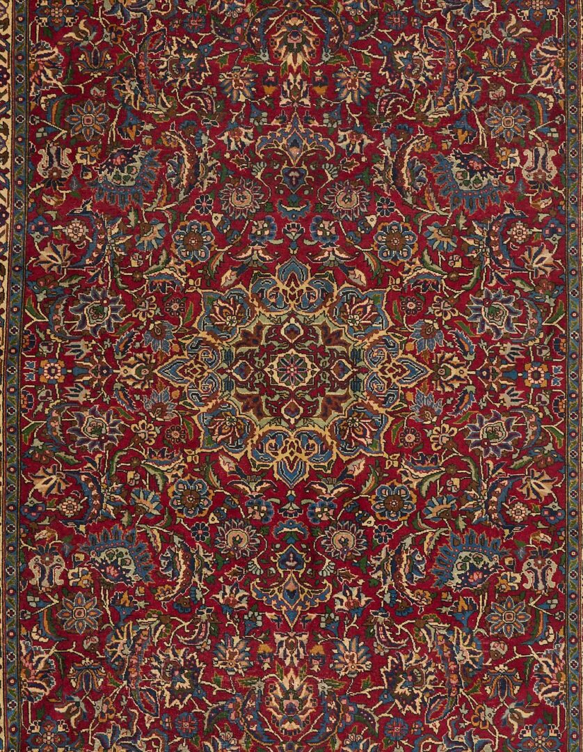 Lot 241: Persian Kashan Pictorial Vase Rug, 6 ft. x 9 ft.