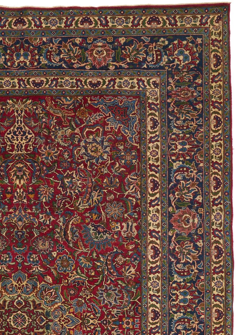 Lot 241: Persian Kashan Pictorial Vase Rug, 6 ft. x 9 ft.