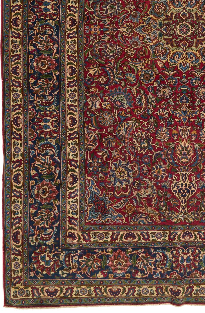 Lot 241: Persian Kashan Pictorial Vase Rug, 6 ft. x 9 ft.