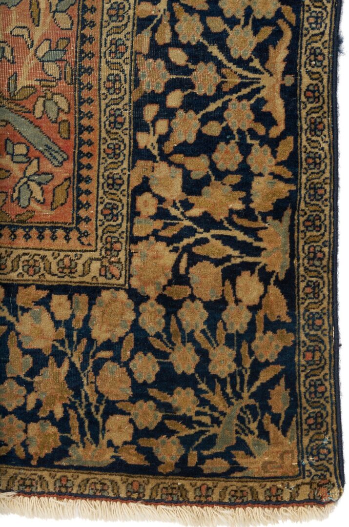 Lot 243: Antique Persian Mohtasham Kashan Rug, 4′ x 6.5′