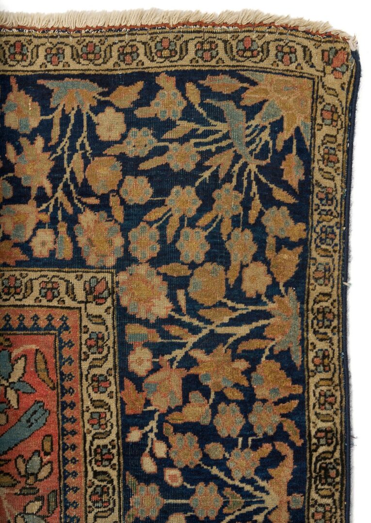 Lot 243: Antique Persian Mohtasham Kashan Rug, 4′ x 6.5′