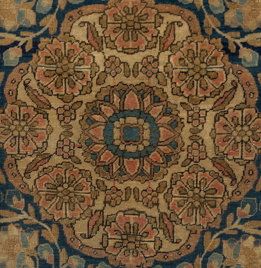 Lot 243: Antique Persian Mohtasham Kashan Rug, 4′ x 6.5′