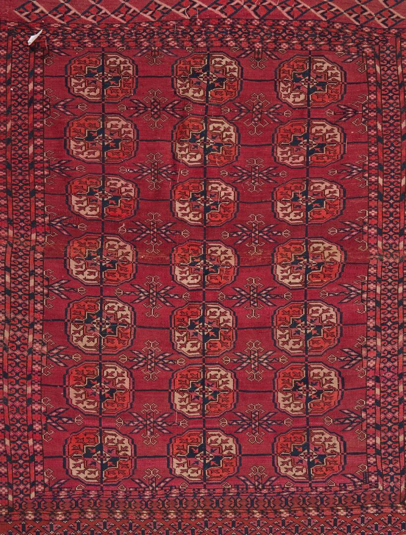 Lot 247: 2 Antique Turkmen Rugs, Ersari Prayer Rug & Tekke Floor Rug