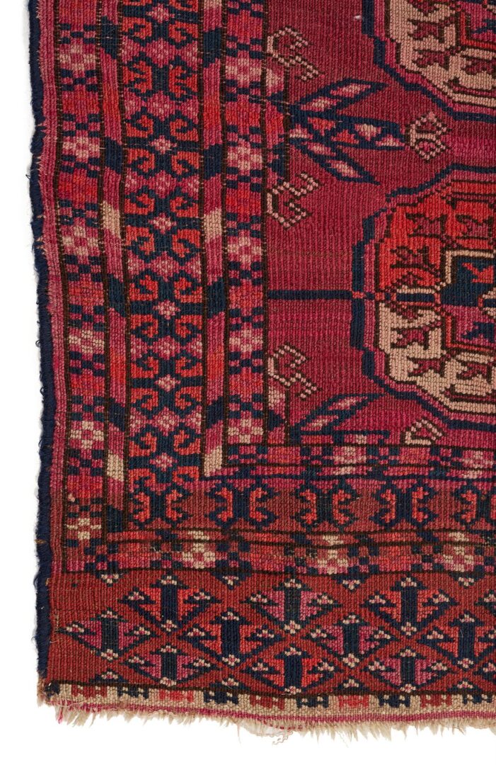 Lot 247: 2 Antique Turkmen Rugs, Ersari Prayer Rug & Tekke Floor Rug