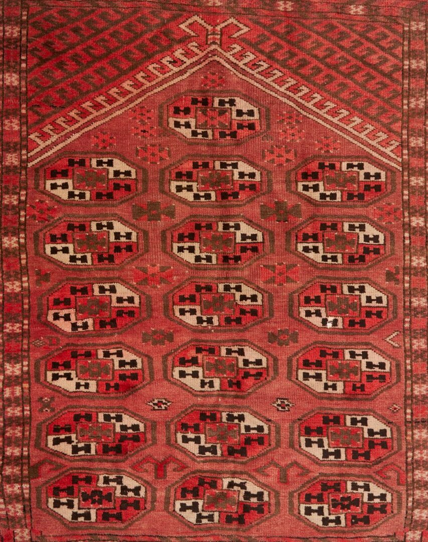 Lot 247: 2 Antique Turkmen Rugs, Ersari Prayer Rug & Tekke Floor Rug