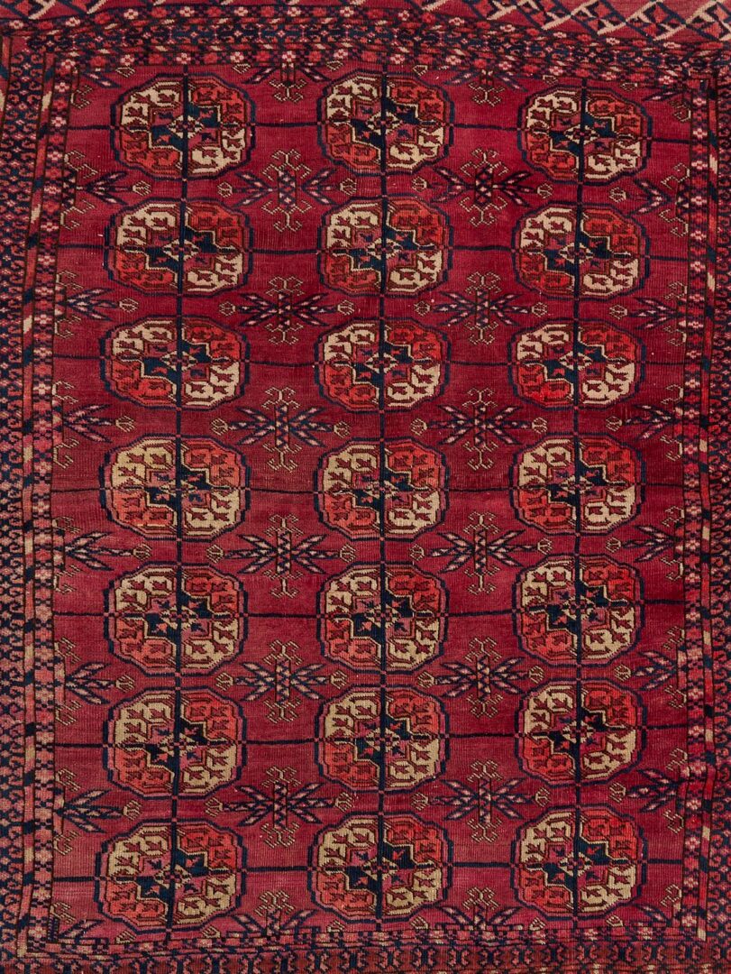 Lot 247: 2 Antique Turkmen Rugs, Ersari Prayer Rug & Tekke Floor Rug