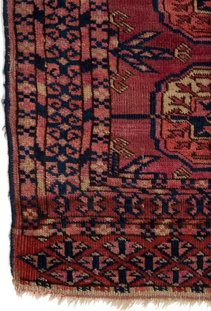 Lot 247: 2 Antique Turkmen Rugs, Ersari Prayer Rug & Tekke Floor Rug