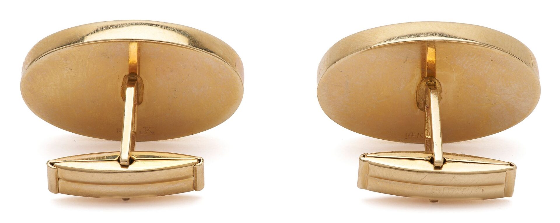 Lot 24: 14K Gold & Jade Cufflinks