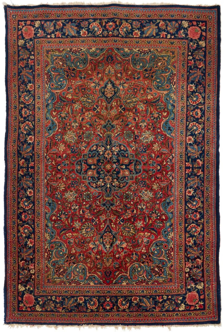 Lot 252: Persian Kashan Medallion Rug, 5 ft x 3.5 ft