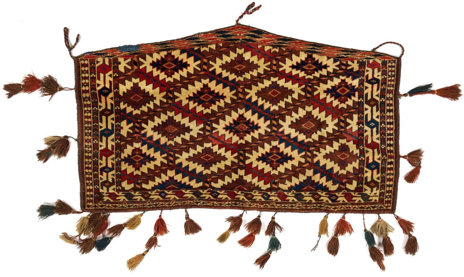 Lot 253: 2 Antique Turkman Yomud Asmalyk Textiles