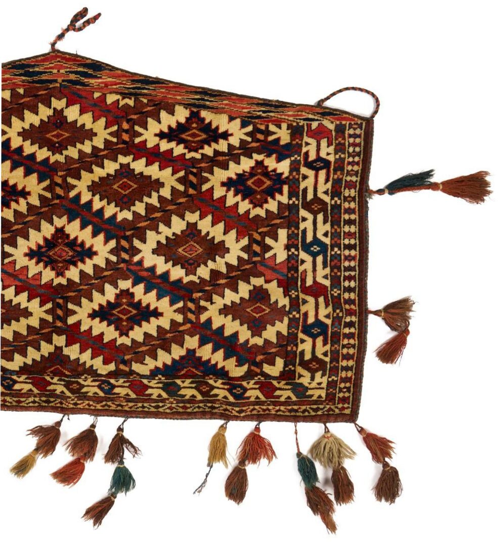 Lot 253: 2 Antique Turkman Yomud Asmalyk Textiles