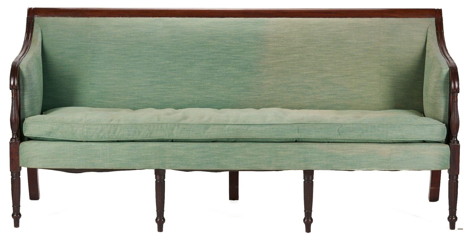 Lot 257: Late Federal Square-back Mahogany Sofa, Prob. Philadelphia