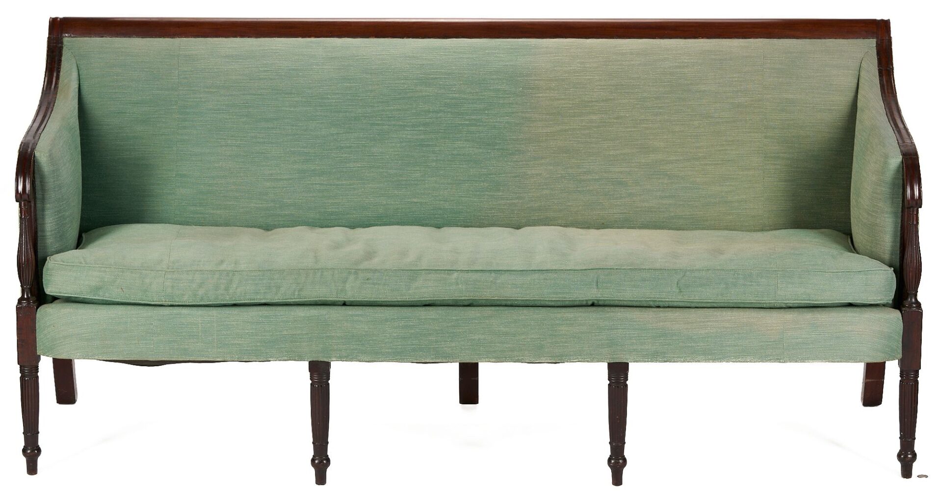 Lot 257: Late Federal Square-back Mahogany Sofa, Prob. Philadelphia