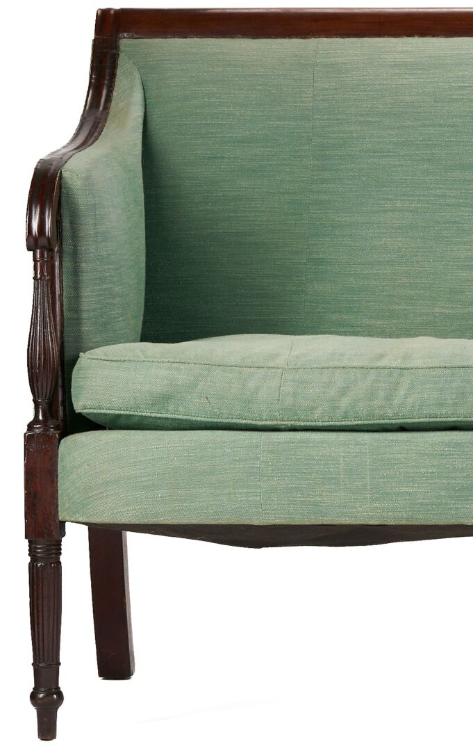Lot 257: Late Federal Square-back Mahogany Sofa, Prob. Philadelphia