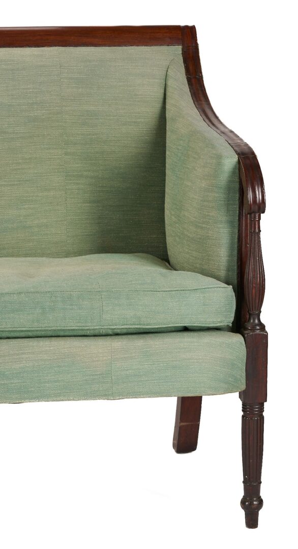 Lot 257: Late Federal Square-back Mahogany Sofa, Prob. Philadelphia