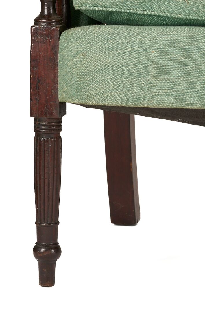 Lot 257: Late Federal Square-back Mahogany Sofa, Prob. Philadelphia