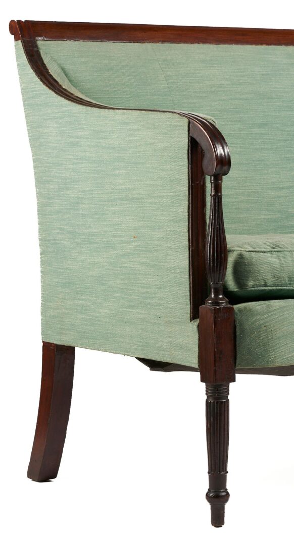 Lot 257: Late Federal Square-back Mahogany Sofa, Prob. Philadelphia
