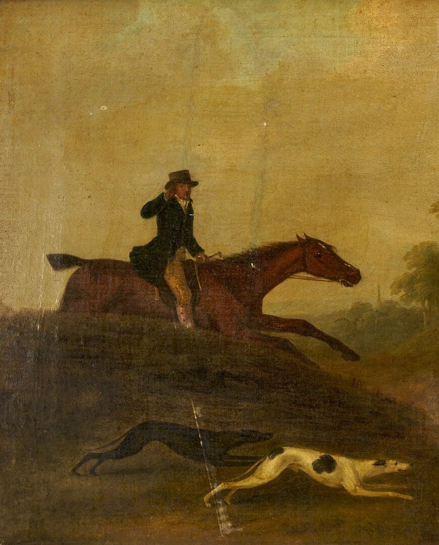 Lot 259: Large Trumeau Mirror with Hunt Scene