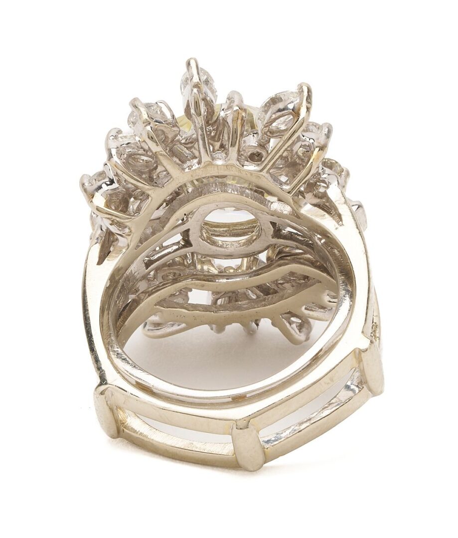 Lot 25: 4.71 ct Platinum Diamond Engagement Ring & 14K Diamond Ring Jacket – GIA Report