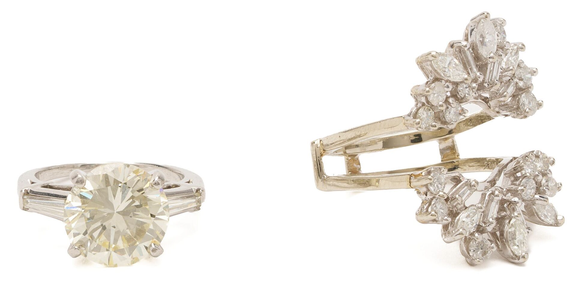 Lot 25: 4.71 ct Platinum Diamond Engagement Ring & 14K Diamond Ring Jacket – GIA Report