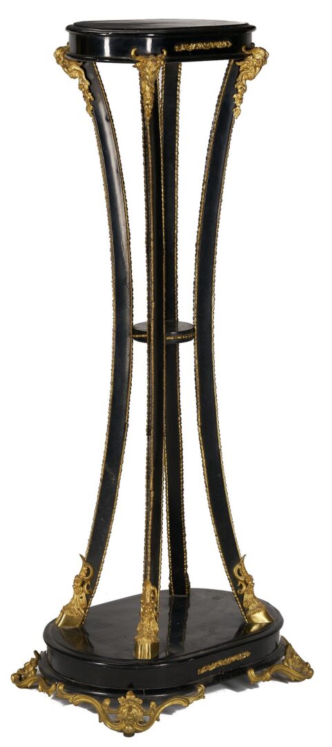Lot 260: Pair Ebonized Torchiere Stands or Pedestals